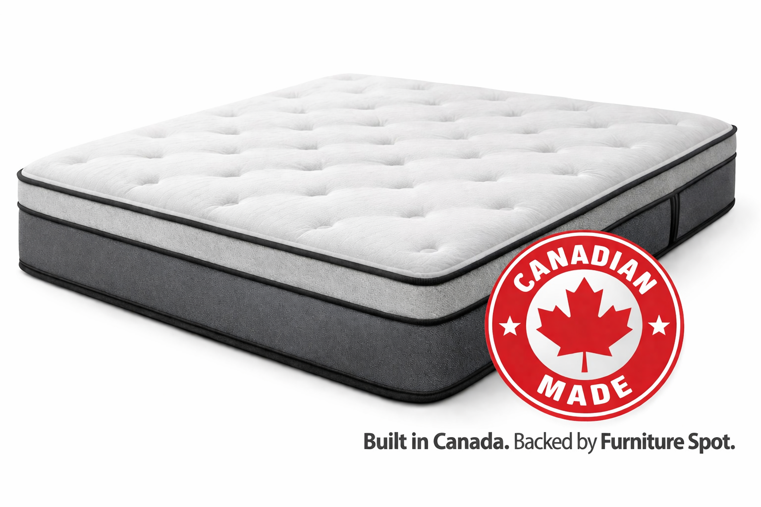 Canadian made mattresses at Furniture Spot Halifax - factory direct pricing, in stock and available to test in our Halifax showroom