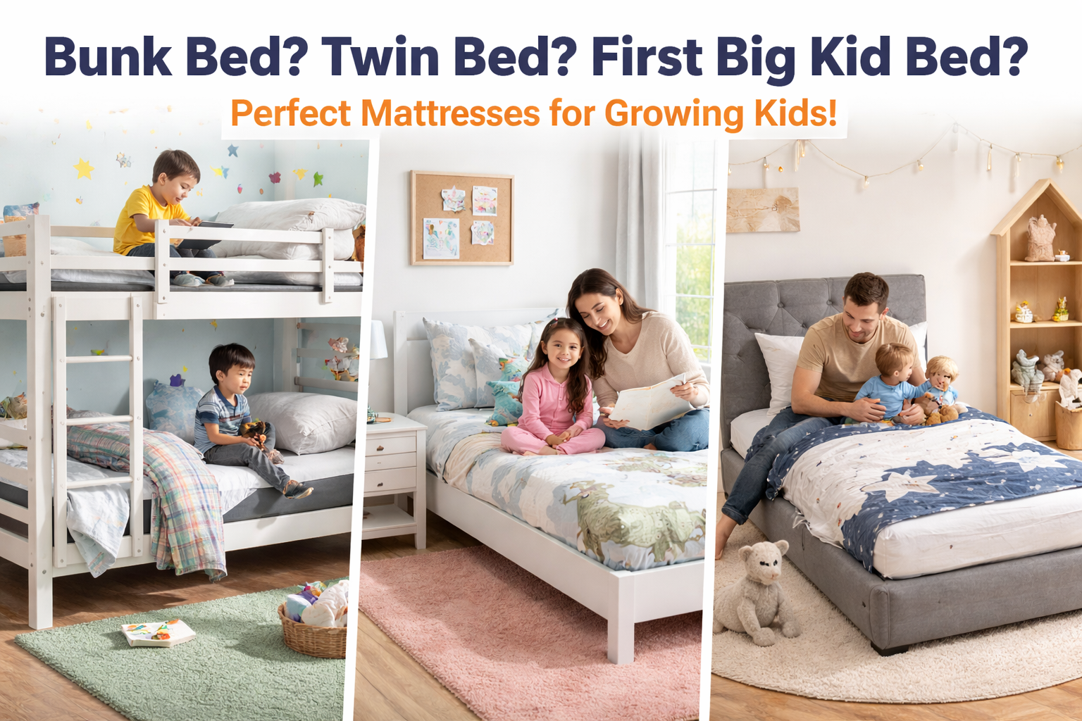 Kids mattresses in Halifax for bunk beds, twin beds and first big kid beds - Canadian made options at Furniture Spot