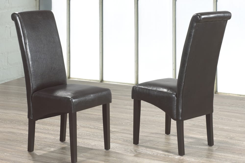 T220 - Two Dining Chairs, Espresso Leatherette