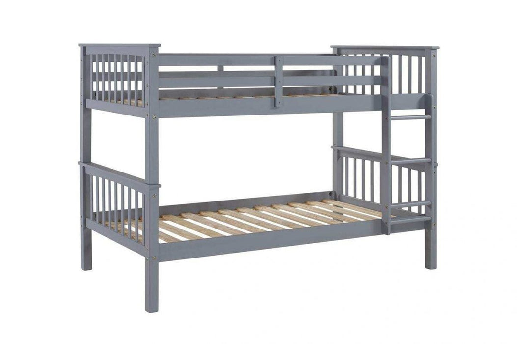 T2500 - Bunk Bed with Ladder & Guard Rail for Kids, Spittable into two beds, Twin/Twin