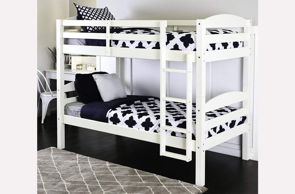 T2508 - Bunk Bed with Ladder & Guard Rail for Kids, Splits into Two Beds, Twin/Twin