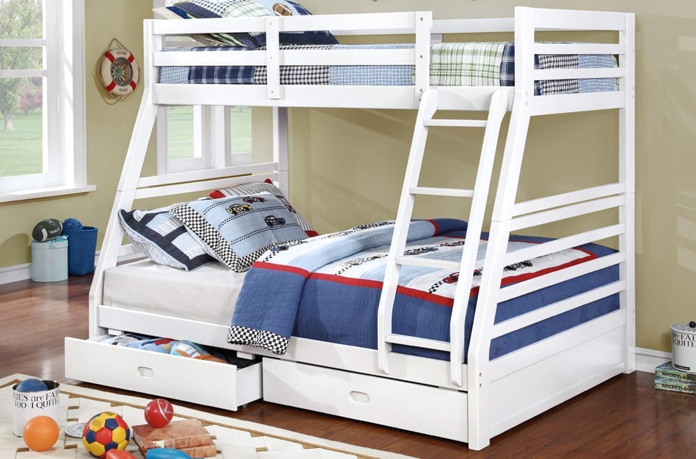 T2700 - Bunk Bed with Ladder & Guard Rail for Kids, Storage Maximization with Drawers, Twin/Double