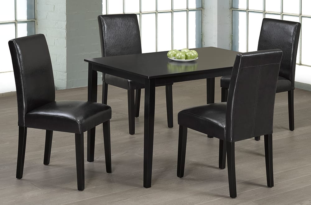 T3106/248E - 5pc Dining Set with Table & 4 Espresso Chairs, 48"W, Cappuccino Finish