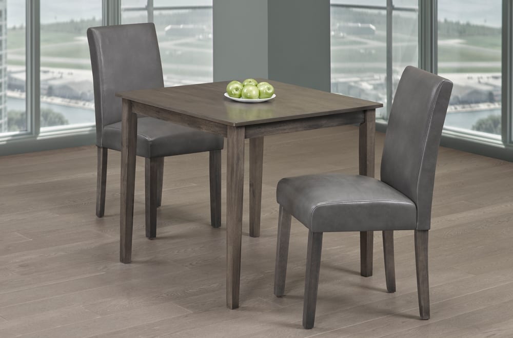 T3115/248G - 3pc Dining Set with Table & 2 Grey Chairs, 32"W, Grey