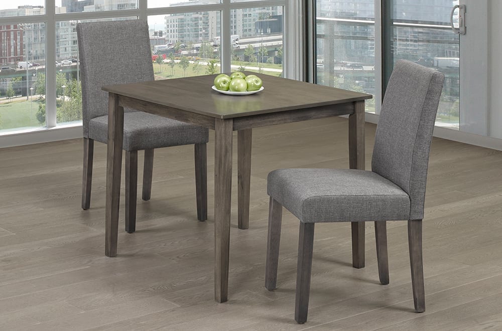 T3115/249 - 3pc Dining Set with Table & 2 Grey Chairs, 32"W, Grey