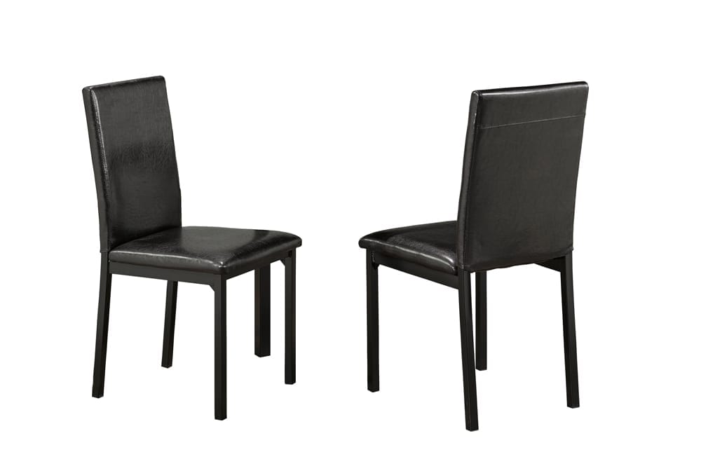 T3200 - Two Dining Chairs, Black Leatherette