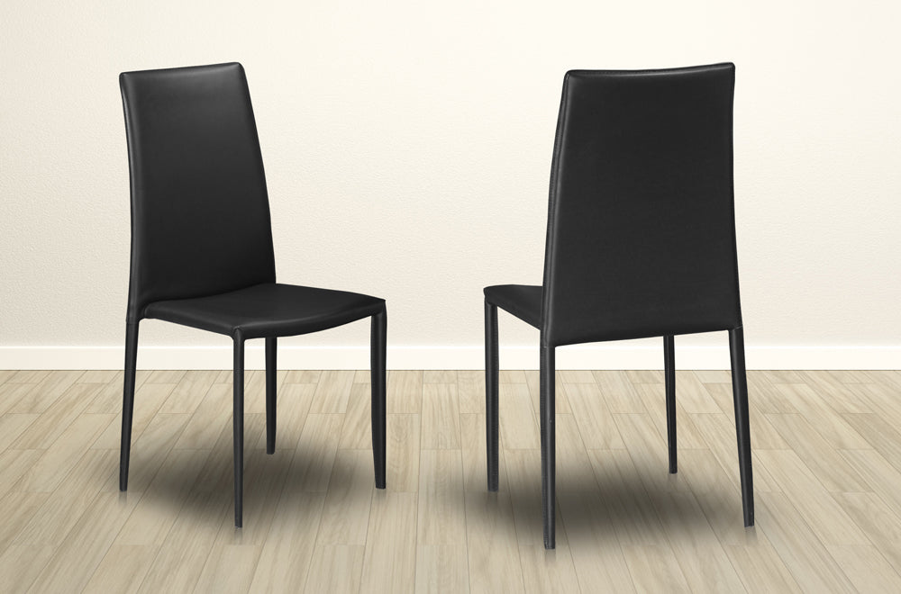 T3260 - Six Dining Chairs, Black or Espresso Leatherette