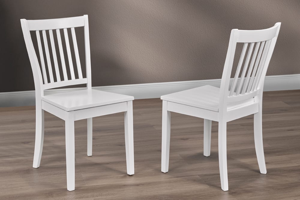 T3815/3816 - 5pc Dining Set with Table & 4 White Chairs, 38"W, White