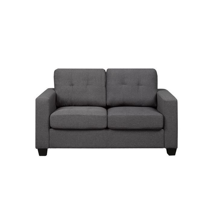 T1173 Charcoal Linen Fabric Love Seat