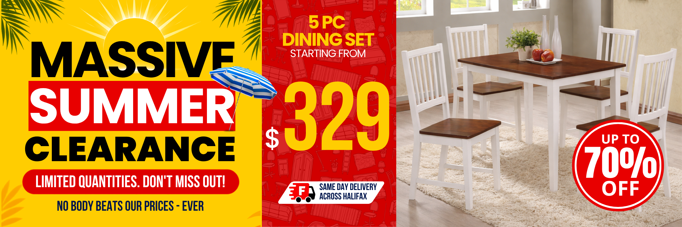 Massive summer clearance furniture sale Halifax up to 70% off dining sets - Furniture Spot and Mattress Outlet
