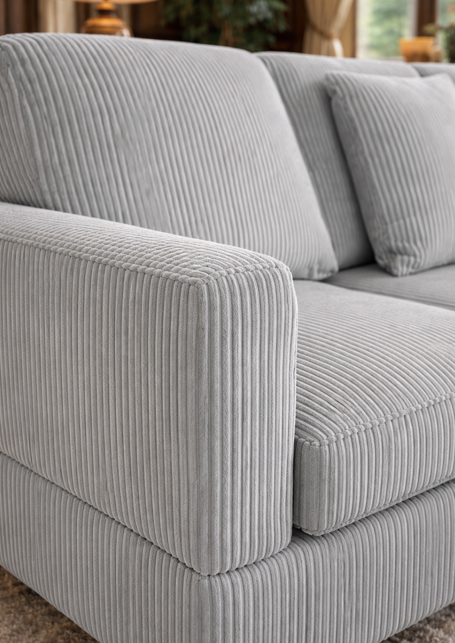 Kennedy Sectional Grey - Close-up View