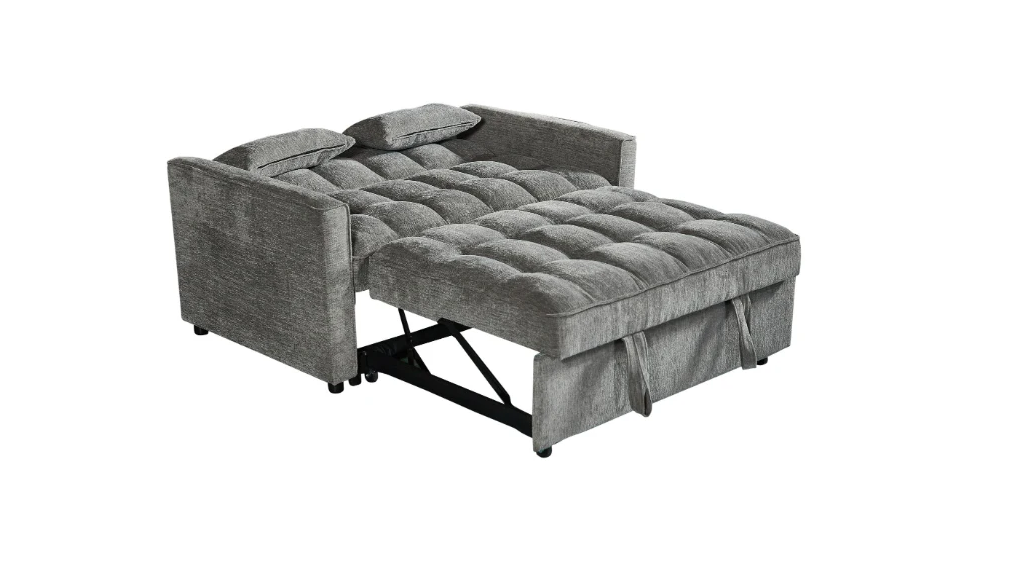 Vanessa Sofabed – Grey Chenille with USB & Cup Holders