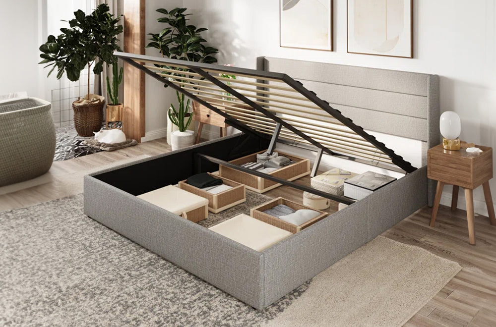 T2160 - Storage Bed, Headboard, Platform Bed and Secret Storage