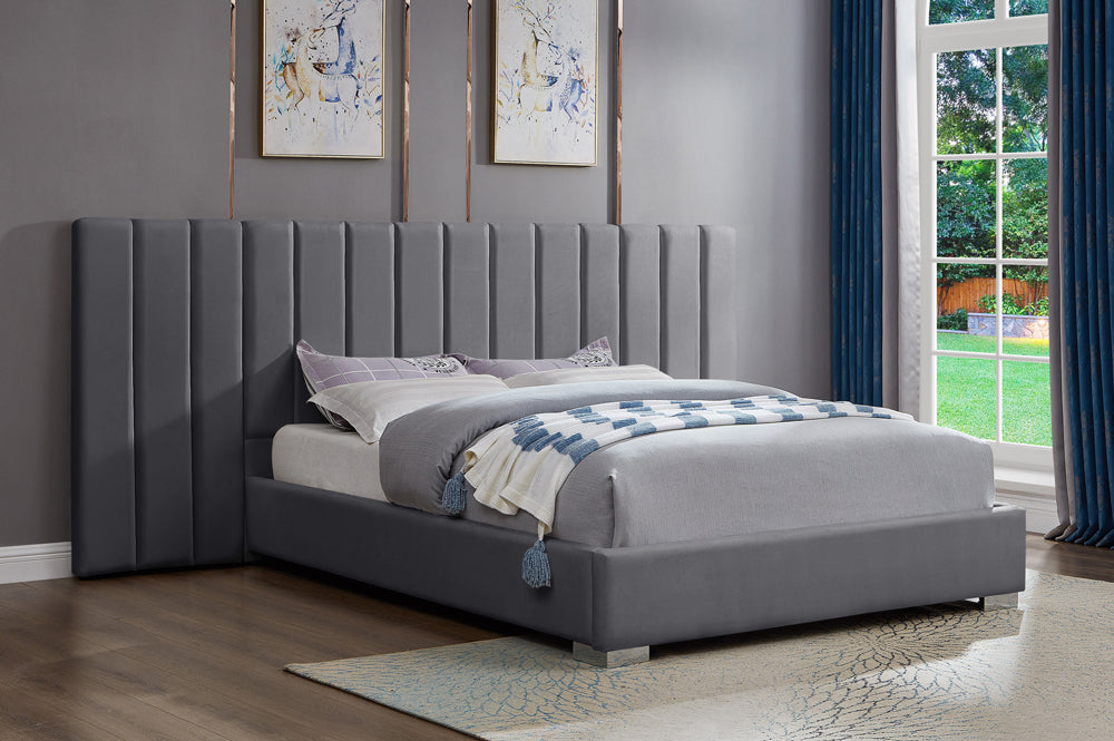 Robie Bed - Black Velvet, Grey Velvet or White Velvet
