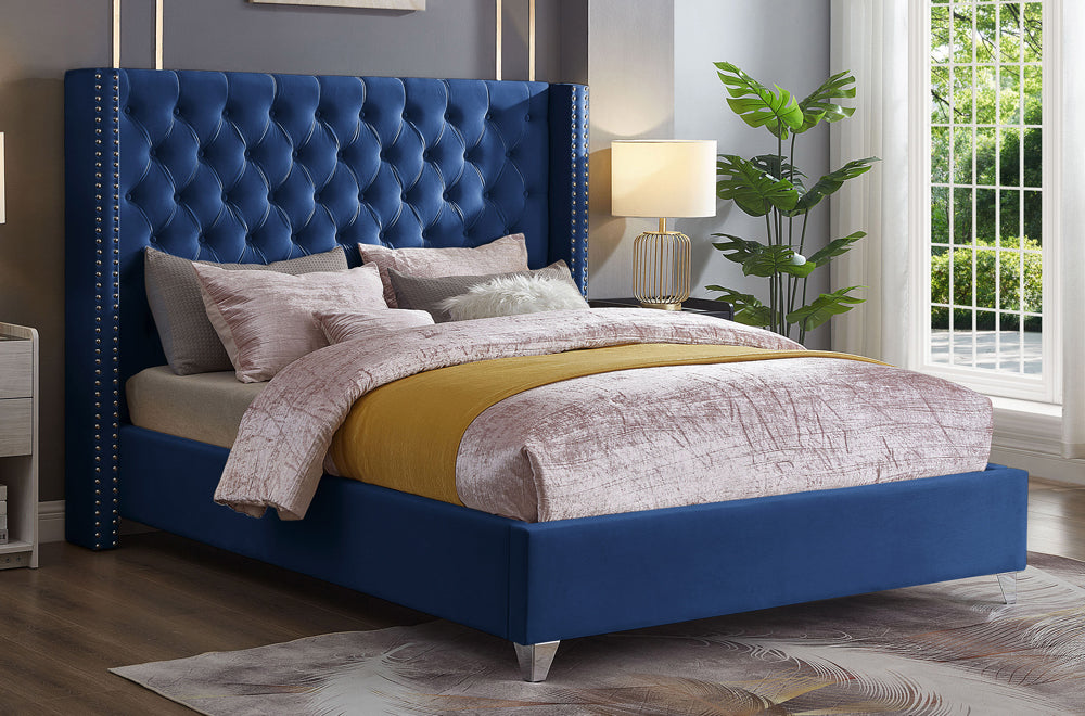 Springgarden Platform Bed - Black Velvet, Blue Velvet, Grey Velvet or White Velvet