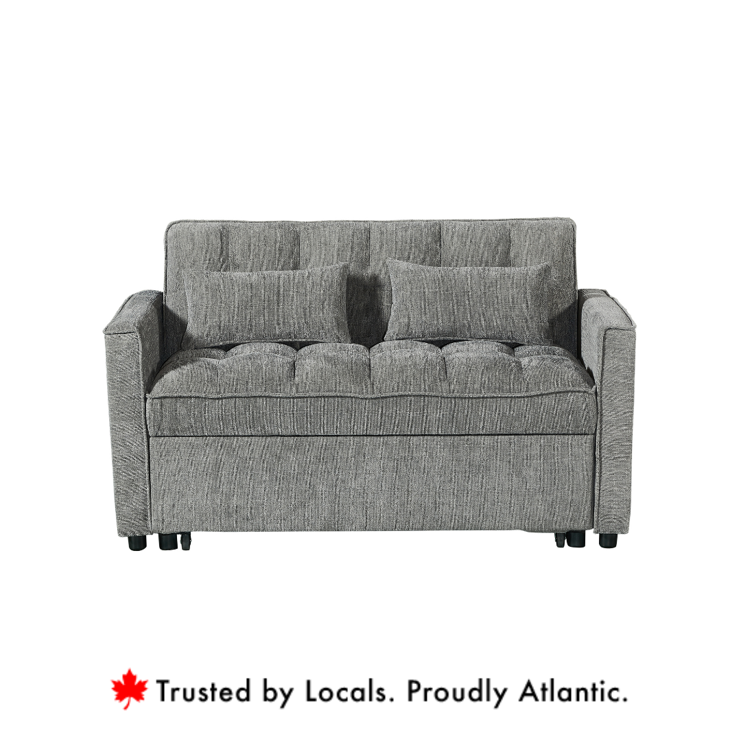 Vanessa Sofabed – Grey Chenille with USB & Cup Holders