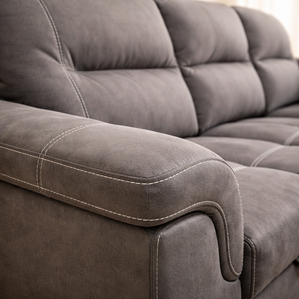 Corbin Sectional Sofa Grey - Pull-Out Bed View