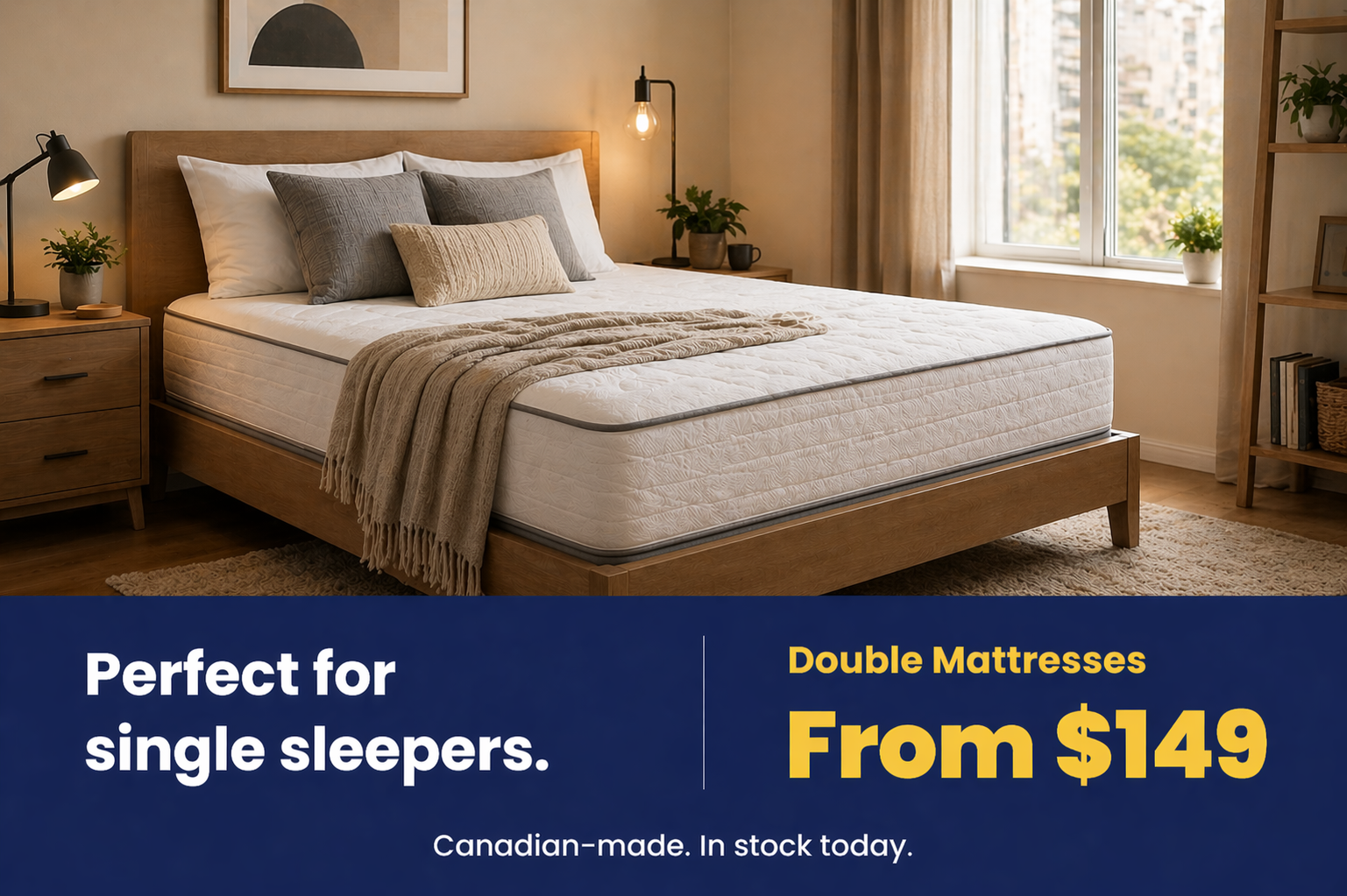 Double mattresses in Halifax from $149 - Canadian-made in stock at Furniture Spot & Mattress Outlet