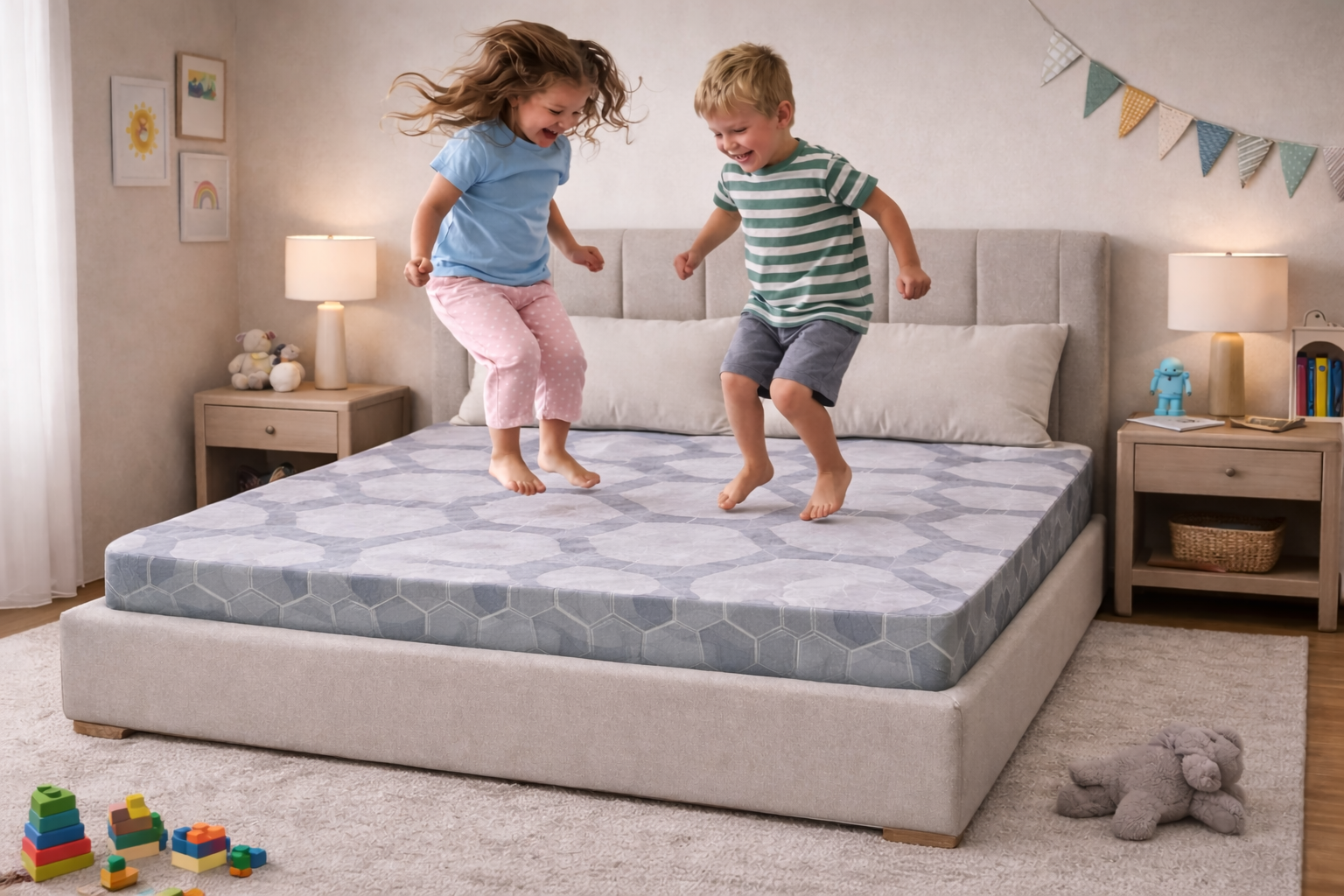 Economy Line 5.5 inch foam mattress in kids bedroom