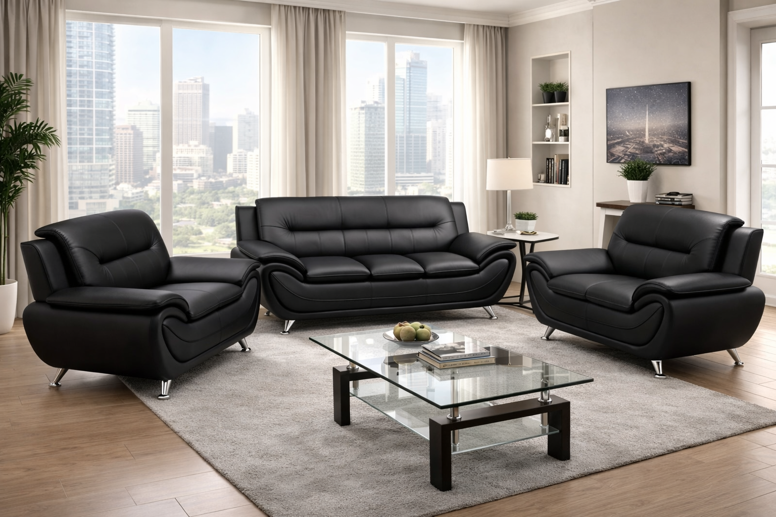 Buffer Couch Surfers Black サイズ3 Speedy 3-Piece Sofa Set Black | Furniture Spot Halifax