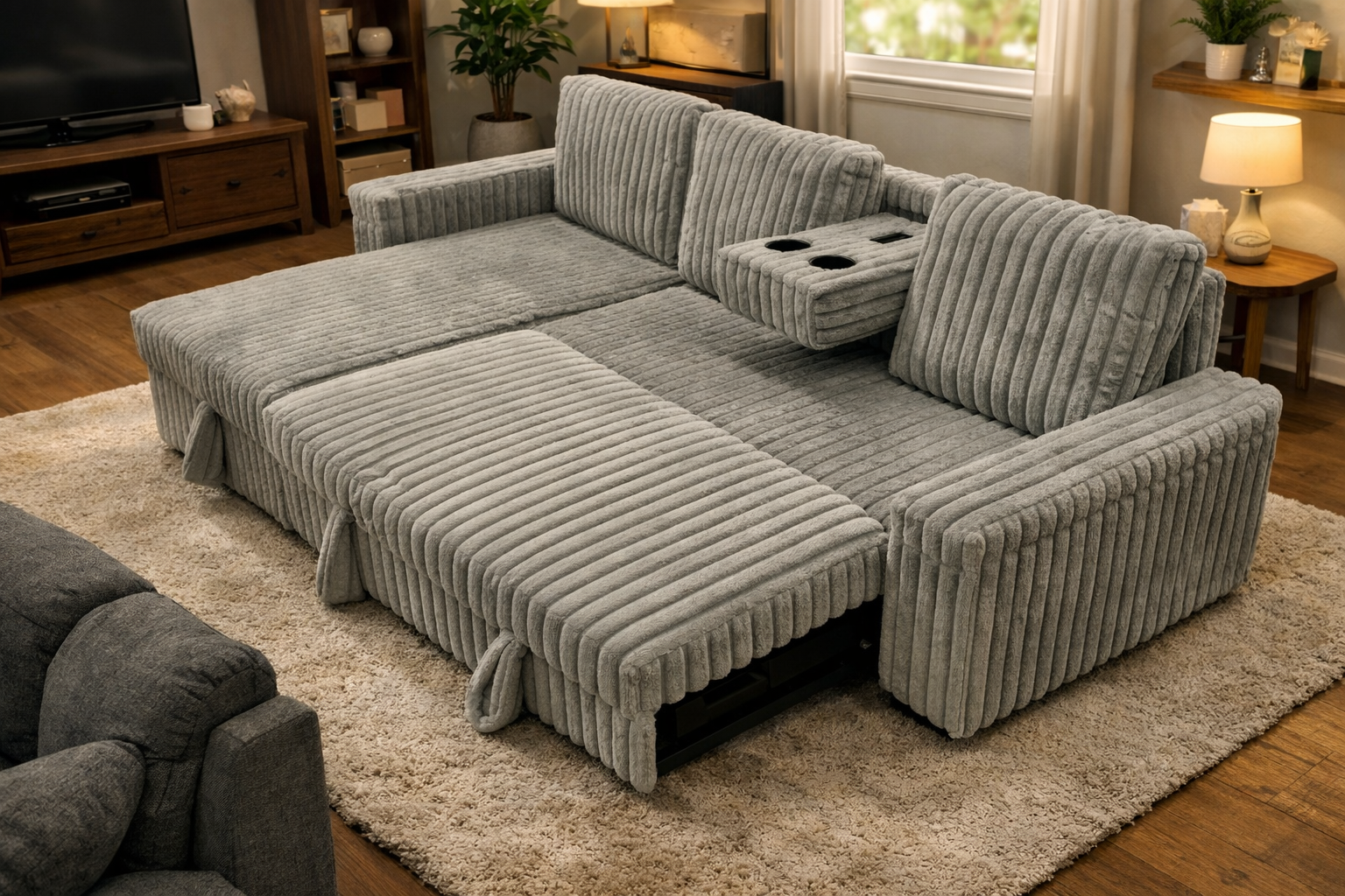 Floger Sofa Bed - Corduroy - Side View
