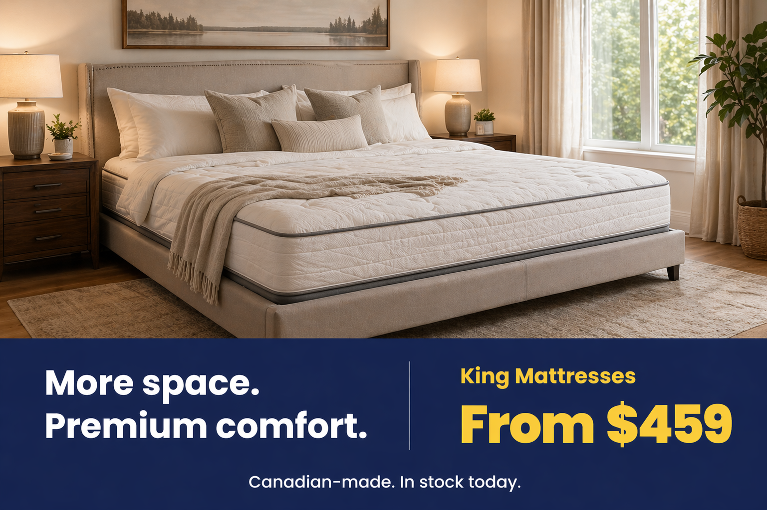 King mattresses in Halifax from $459 - Canadian-made in stock at Furniture Spot & Mattress Outlet