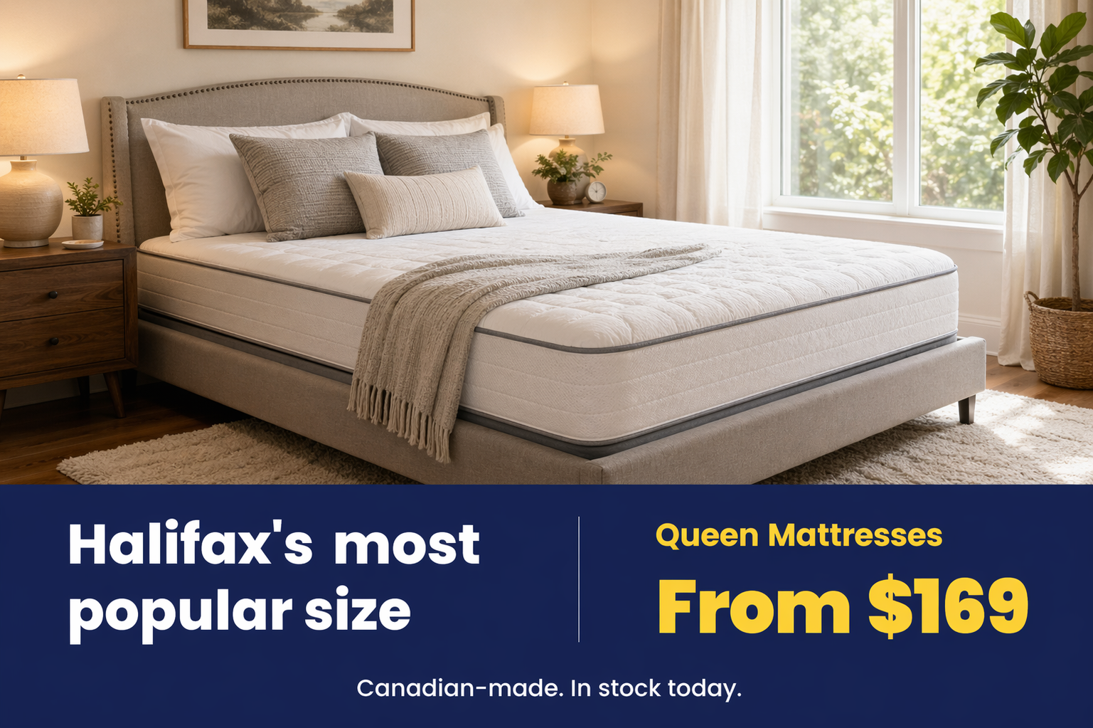 Queen mattresses in Halifax from $169 - Canadian-made in stock at Furniture Spot & Mattress Outlet