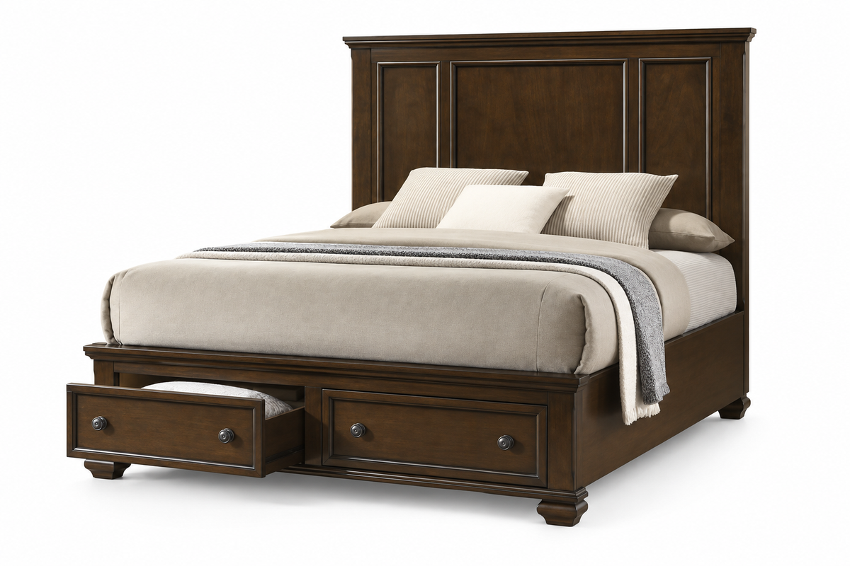 Romeo brown bedroom set - brown bed, product view
