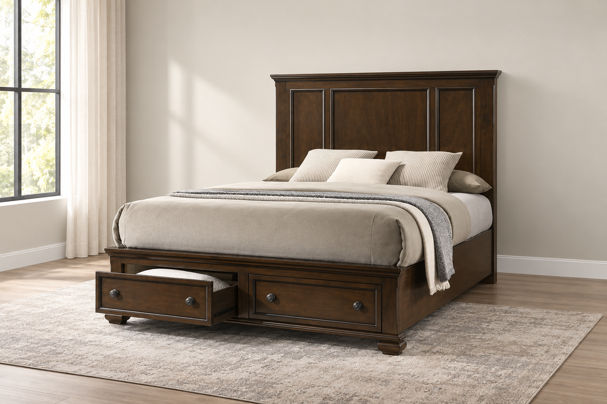 Romeo brown bedroom set - brown bed, product photograph