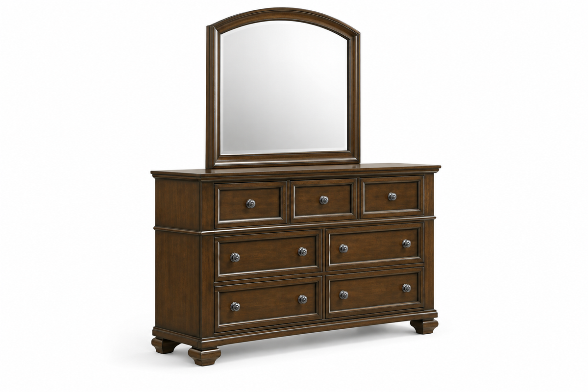 Romeo brown bedroom set - brown dresser, product view