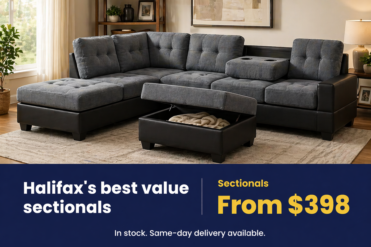 Sectionals in Halifax from $398 - in stock same-day delivery at Furniture Spot & Mattress Outlet