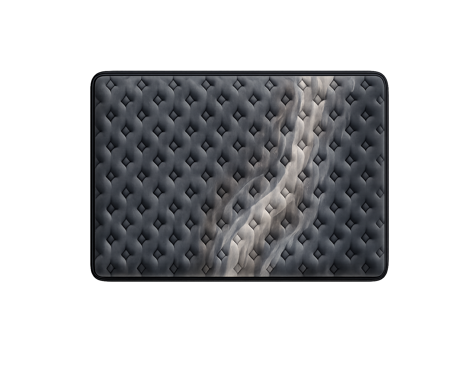 Top view of Solara mattress surface showing quilted design and cooling airflow pattern.