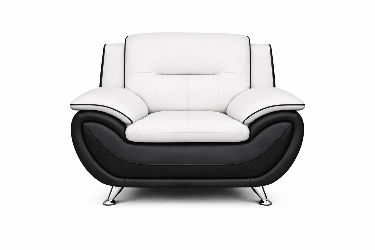 Speedy Chair Only White/Black - Front View