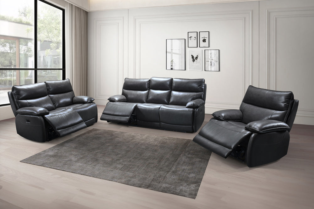 Trafalgar 3-Piece Sofa Set Grey - Front View