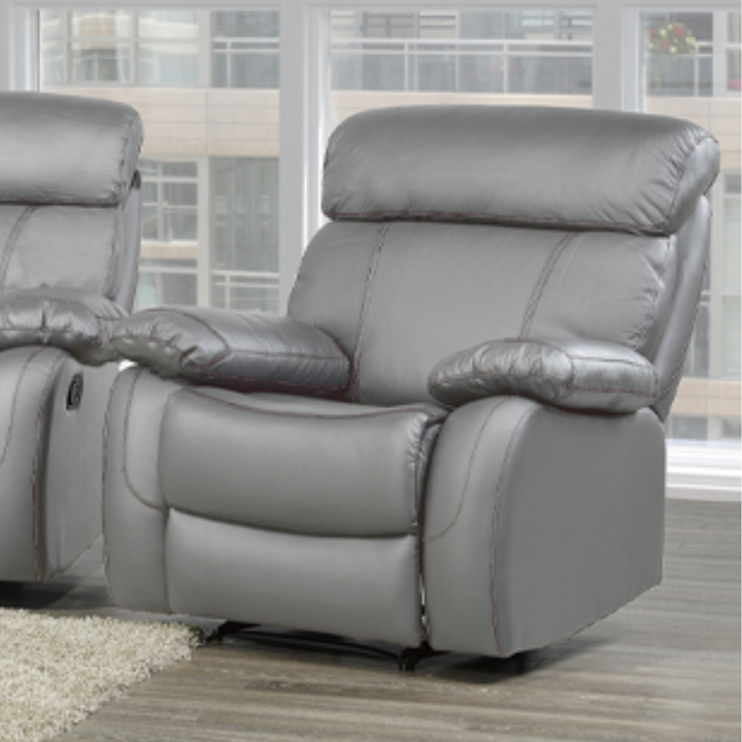 Trenton Recliner Grey - Angle View