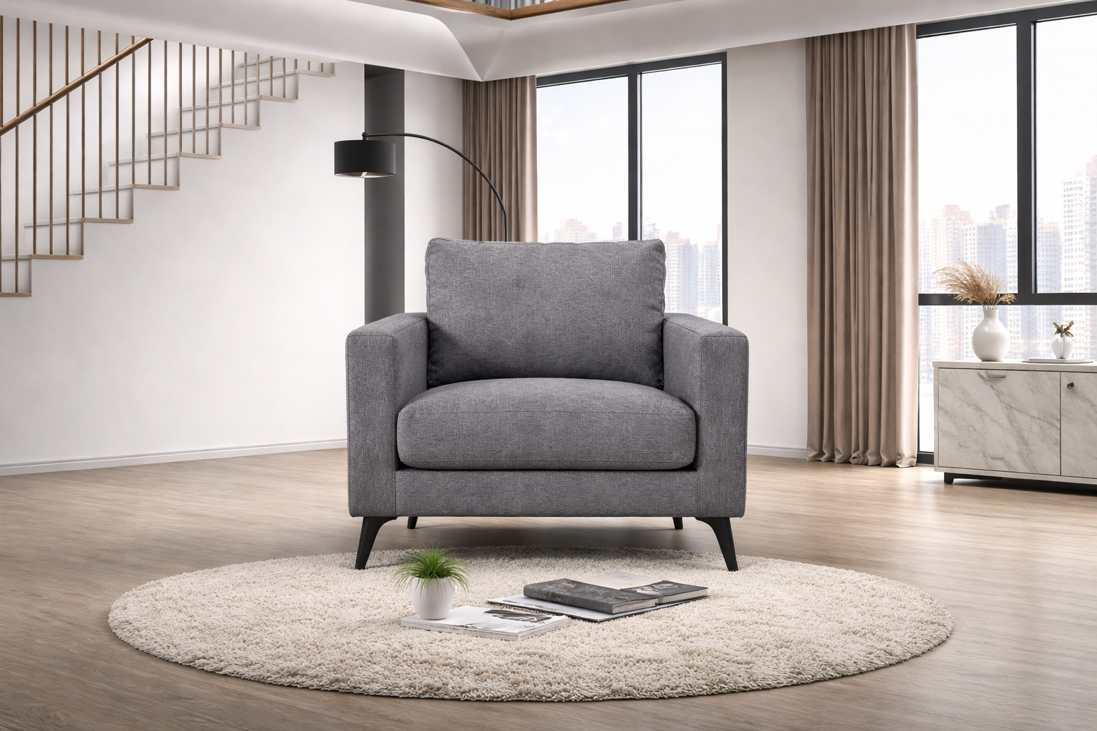 Tribeca Chair Charcoal - Lifestyle View