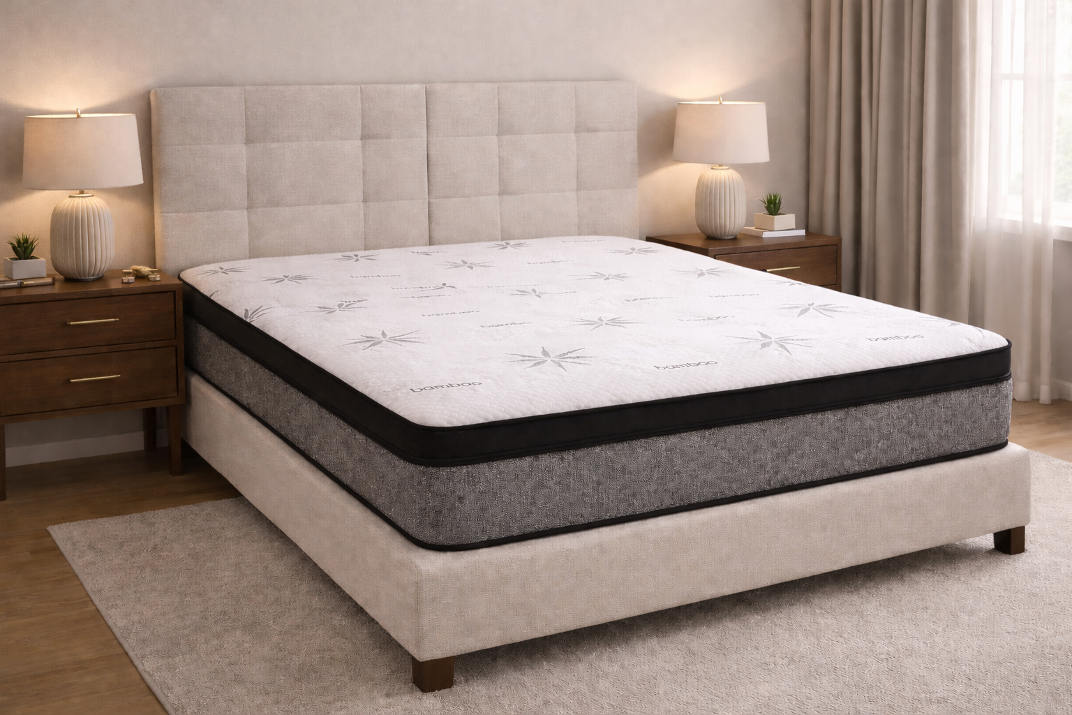 Victoria 10 inch euro top mattress in modern bedroom setting