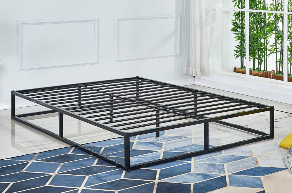 T2425 - Platform Bed, Black Metal