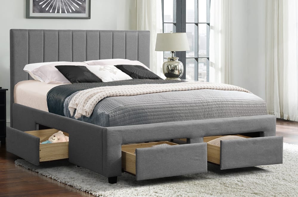 T2157 - Storage Bed, Headboard, Platform Bed and 4 Built-in Drawers