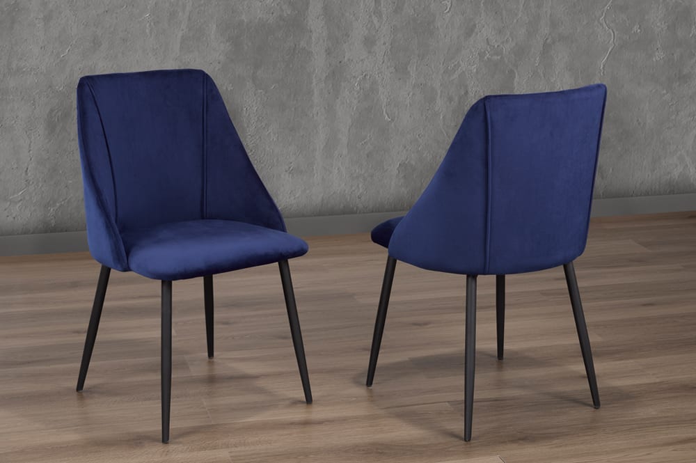 T212 - Two Dining Chairs, Grey or Pink or Blue Velvet Fabric