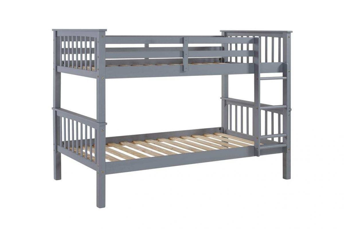 T2500 - Bunk Bed with Ladder & Guard Rail for Kids, Spittable into two beds, Twin/Twin