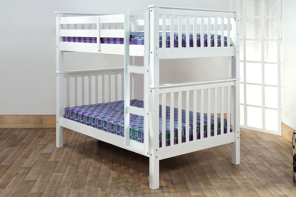 T2502 - Bunk Bed with Ladder & Guard Rail for Kids, Double/Double