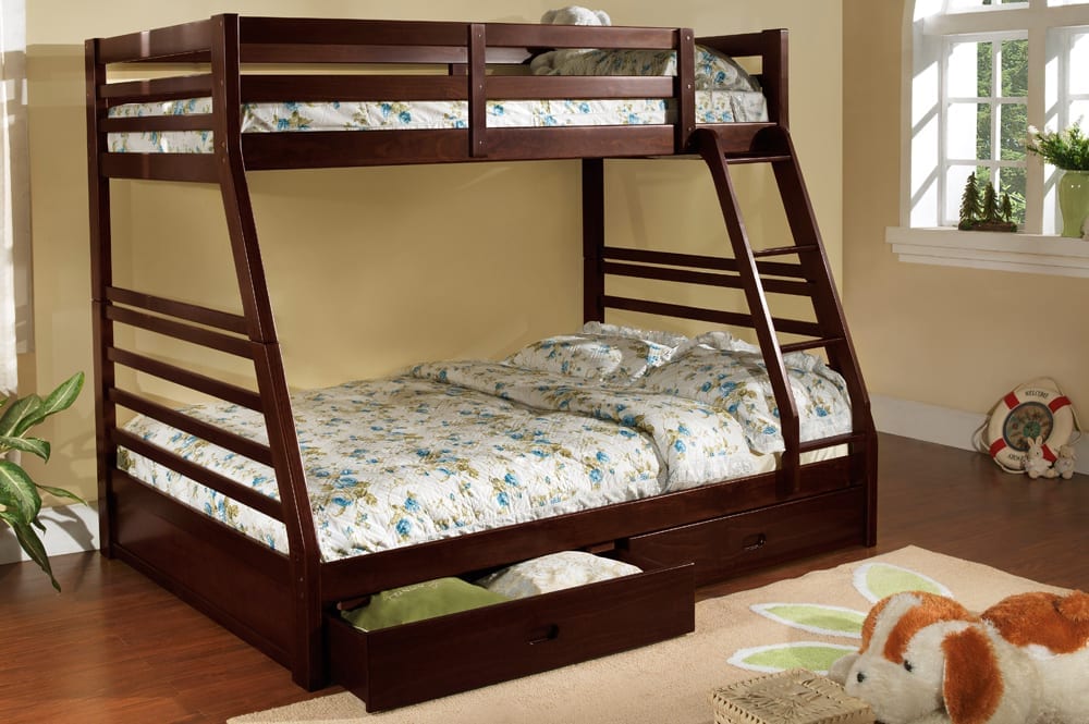 T2700 - Bunk Bed with Ladder & Guard Rail for Kids, Storage Maximization with Drawers, Twin/Double