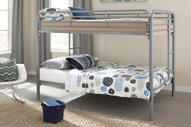 T2810 - Bunk Bed with Ladder & Guard Rail for Kids, Twin/Twin
