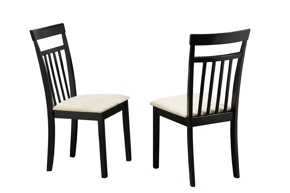 T3107 - 7pc Dining Set with Table & 6 Beige Chairs, 59″W,  Cappuccino