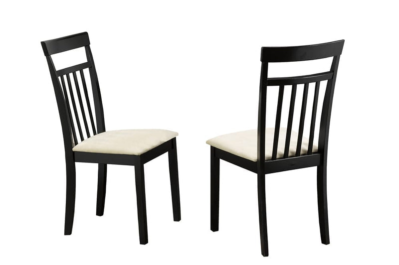 T3107 - 7pc Dining Set with Table & 6 Beige Chairs, 59″W,  Cappuccino