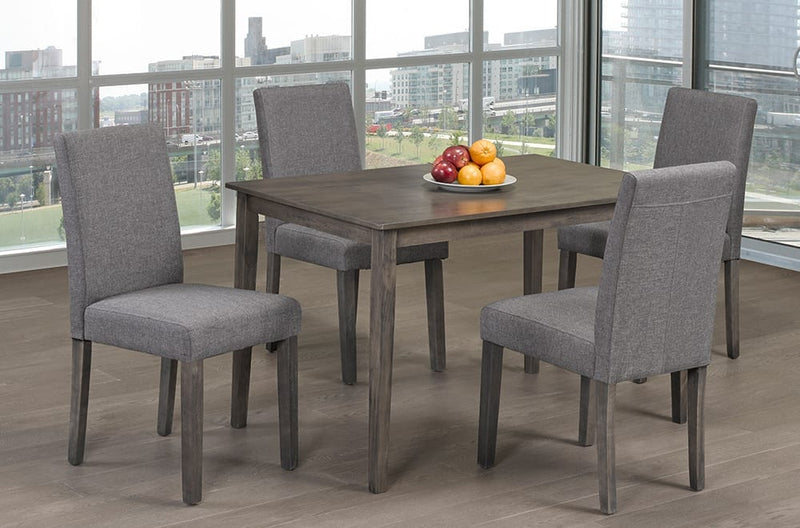 T3116/249 - 5pc Dining Set with Table & 4 Grey Chairs, 48"W, Grey