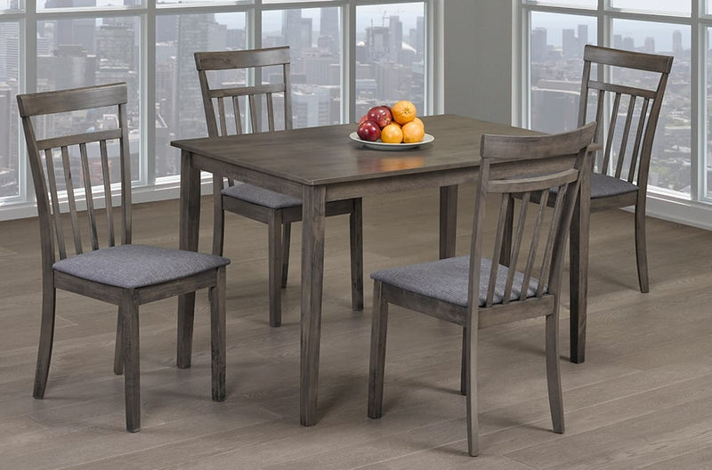 T3116/3115 - 5pc Dining Set with Table & 4 Grey Chairs, 48"W, Grey