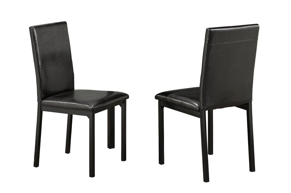 T3201 - Two Dining Chairs, Black Leatherette