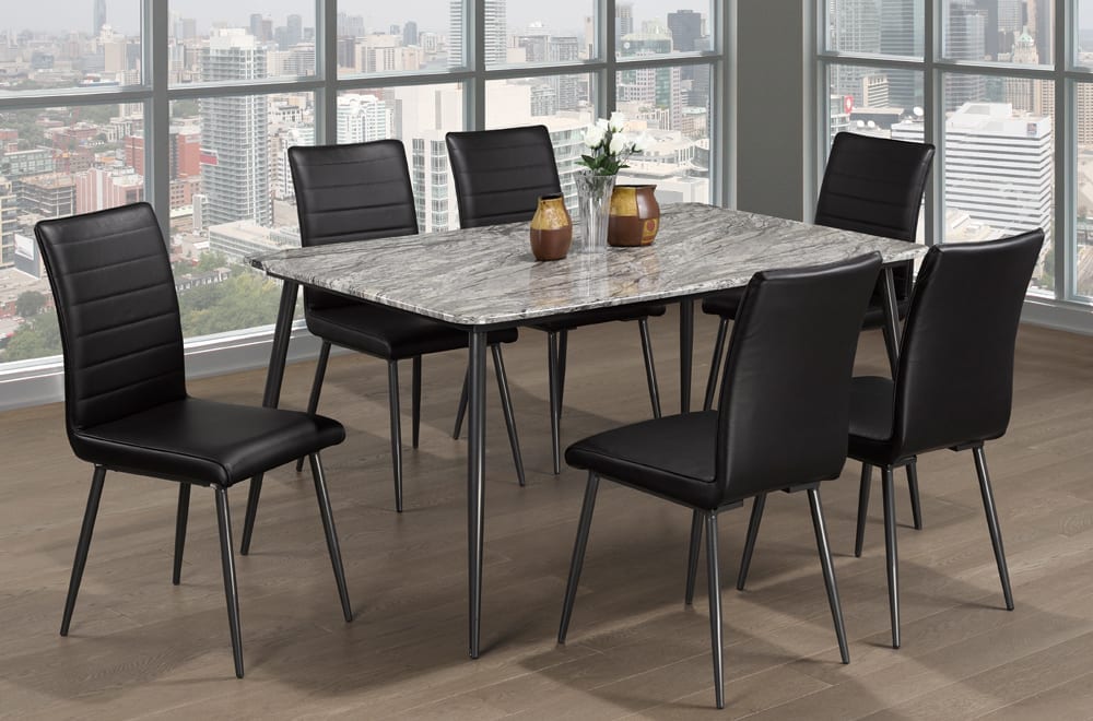 T3206 - Two Dining Chairs, Charcoal Leatherette
